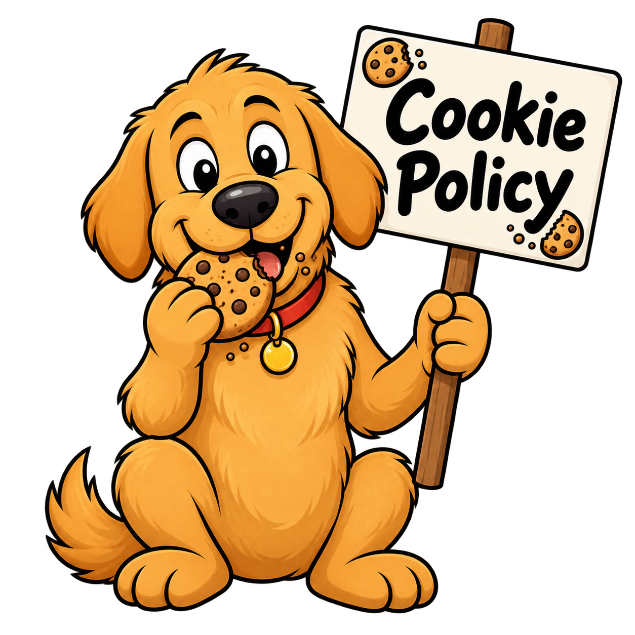 Image of a cartoon dog eating a cookie